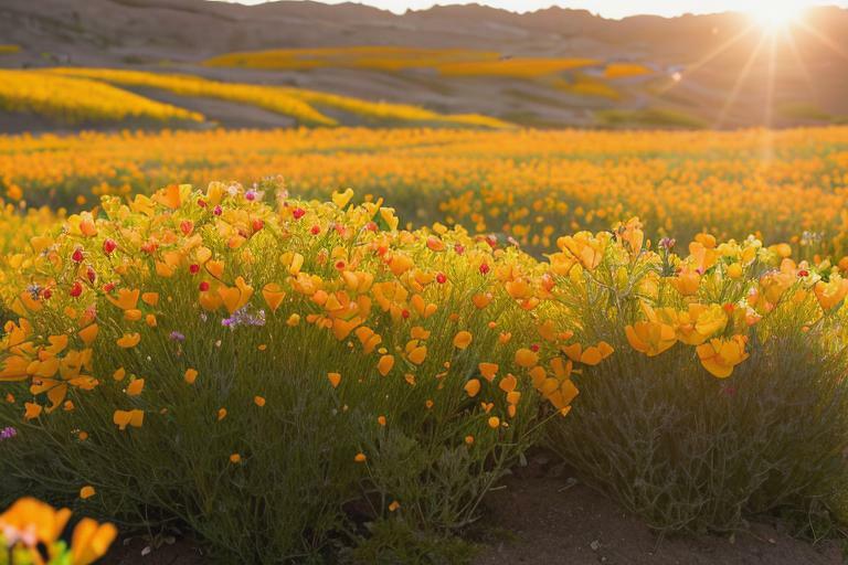 champ d'eschscholtzia